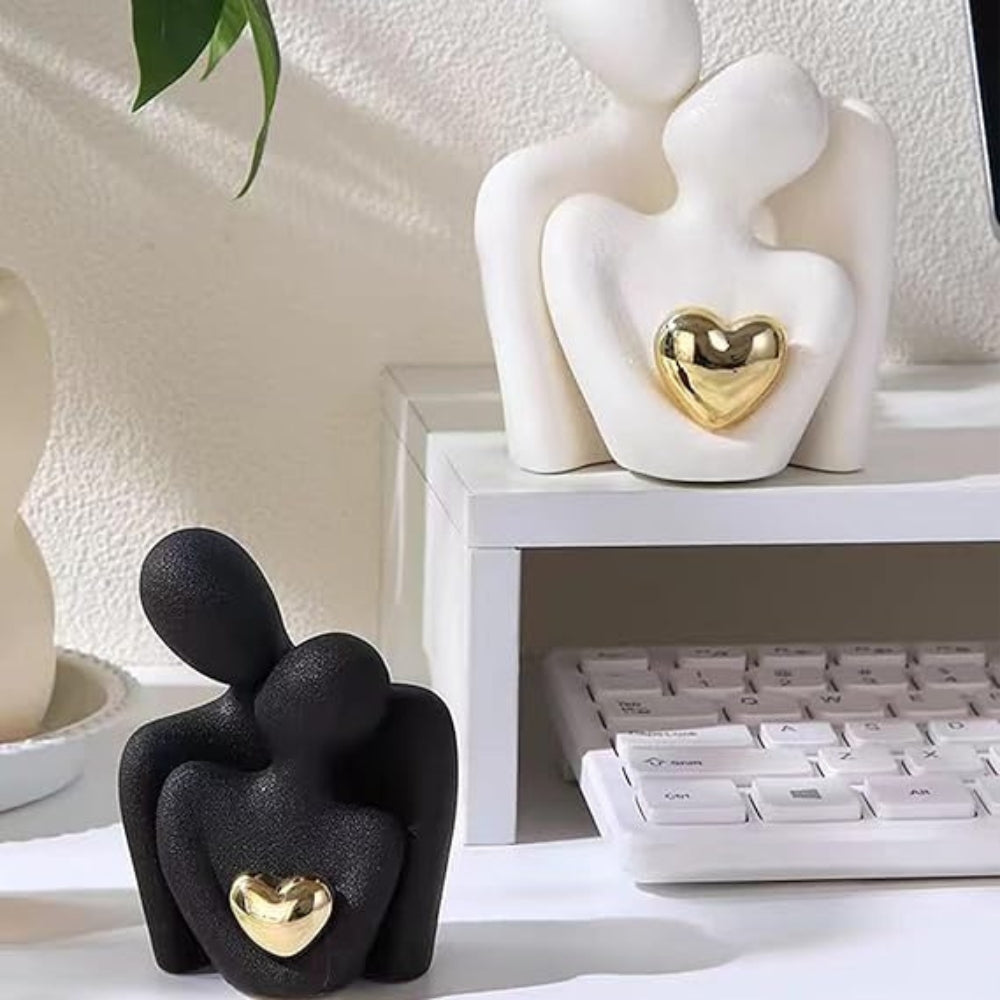 Alera Abstract Lovers Figurine Resin Sculpture – Minimalist Design for Unity Decor 1