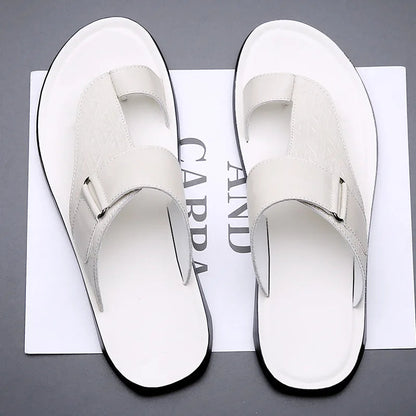 Caleb Men's Sandals – Premium Leather Comfort with Secure Toe-Loop Design