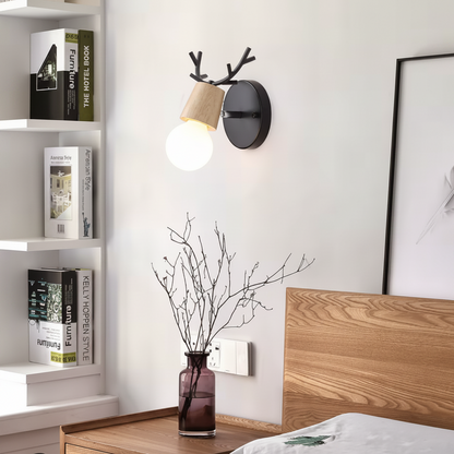 Arden Deer Wall Sconce – Wooden LED Light for Cozy Ambiance 1