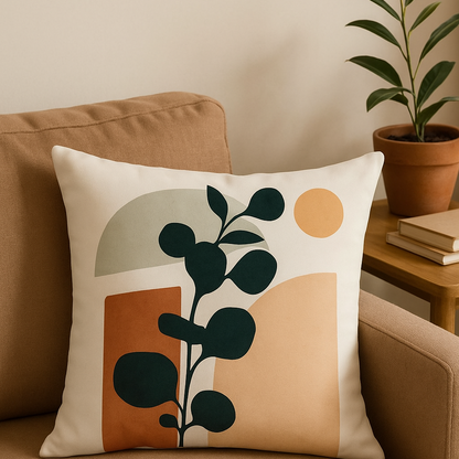 Botanic Artistic Cushion Cover (Set of 2)– Abstract Design Enhances Modern Living Spaces