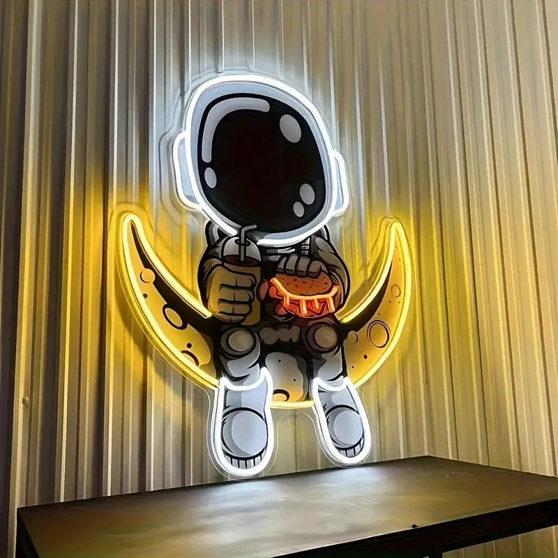 Astrolite Kids' Astronaut Wall Lamp – USB Powered Neon Design for Indoor Decor 0