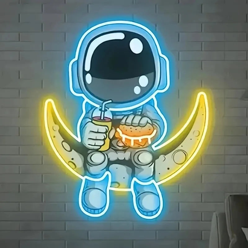 Astrolite Kids' Astronaut Wall Lamp – USB Powered Neon Design for Indoor Decor 2