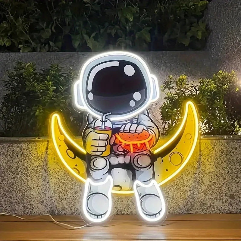 Astrolite Kids' Astronaut Wall Lamp – USB Powered Neon Design for Indoor Decor 3