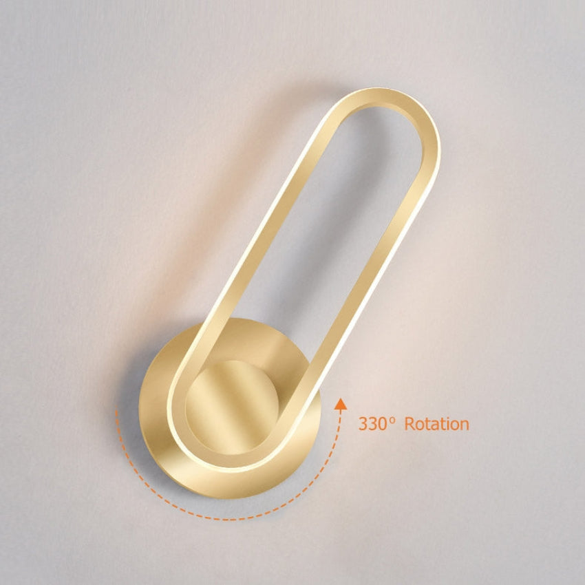 Avery Modern Gold Wall Sconce – Rotatable LED Design for Stylish Indoor Lighting 6
