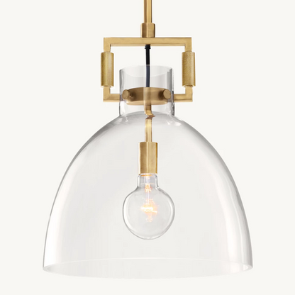 Bramont Kitchen Pendant Lighting – Brass Finish Glass Cloche for Island Illumination 0