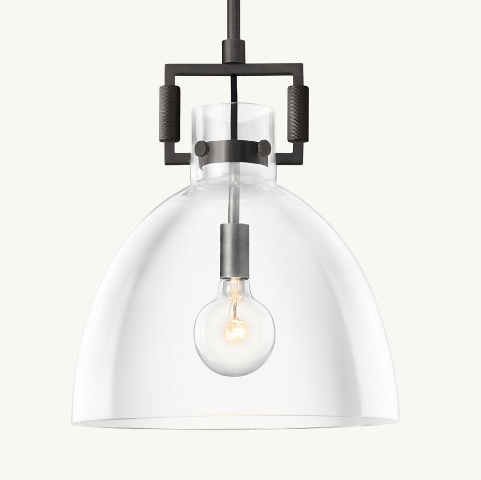 Bramont Kitchen Pendant Lighting – Brass Finish Glass Cloche for Island Illumination 3