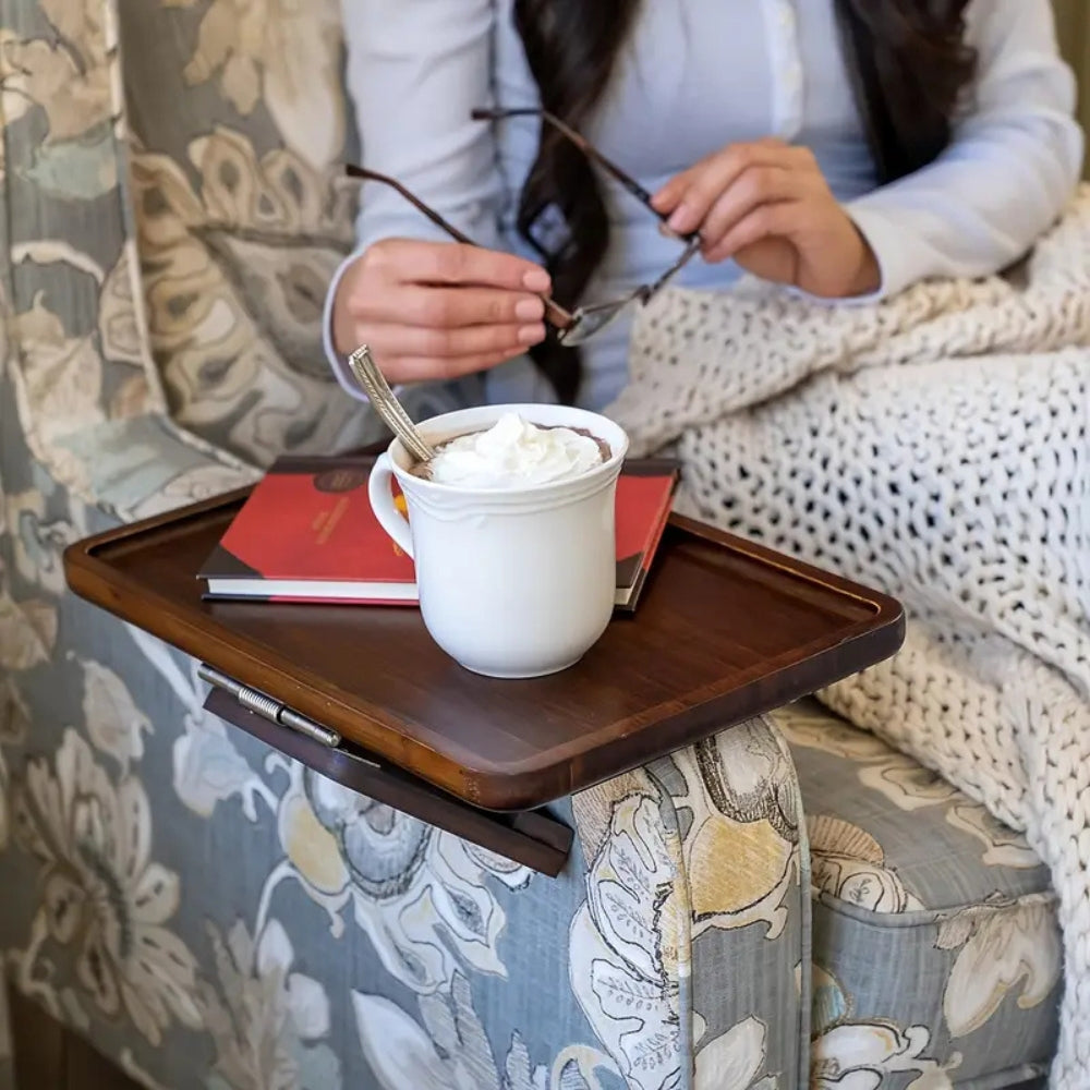 Breeze Adjustable Bamboo Clip-On Arm Tray Table – Eco-Friendly Space-Saving Convenience 3
