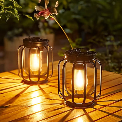 Caldra Outdoor Solar Lanterns 2-Pack – Weatherproof Hanging Garden Lights for Ambiance 1