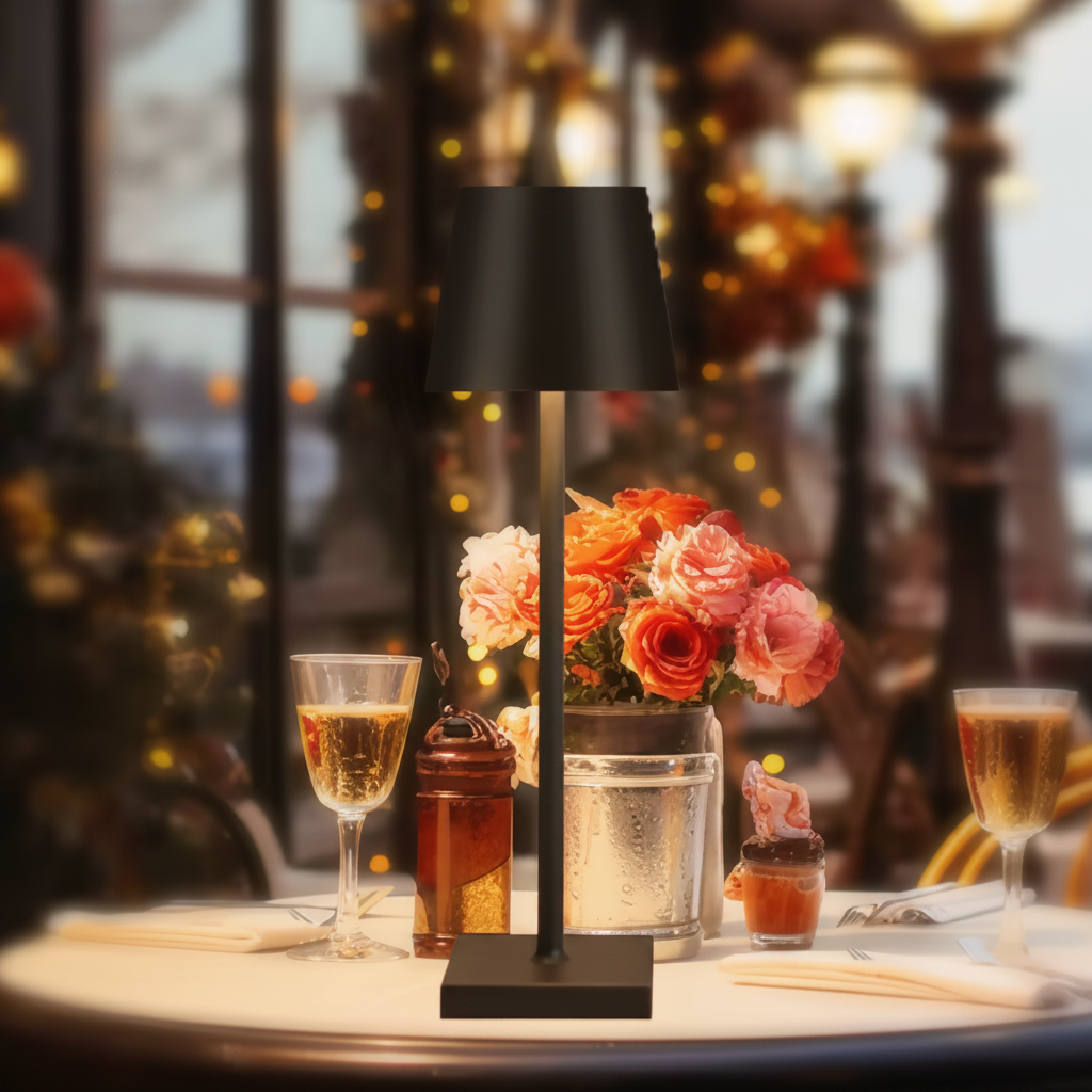 Capri Modern Aluminum Table Lamp – Cordless Rechargeable Lighting for Living Rooms 7