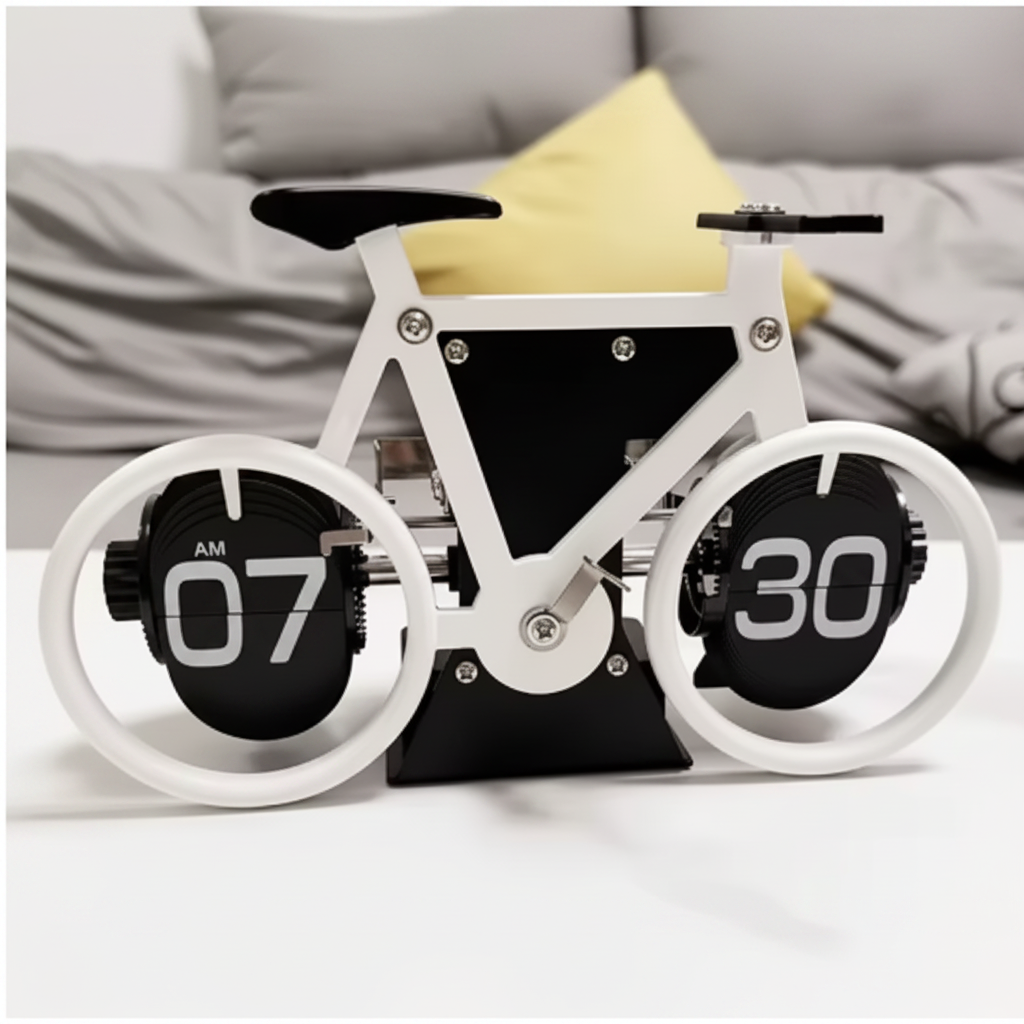 Chronix Men’s Black and White Bicycle Clock – Retro Artistic Home Decor 4
