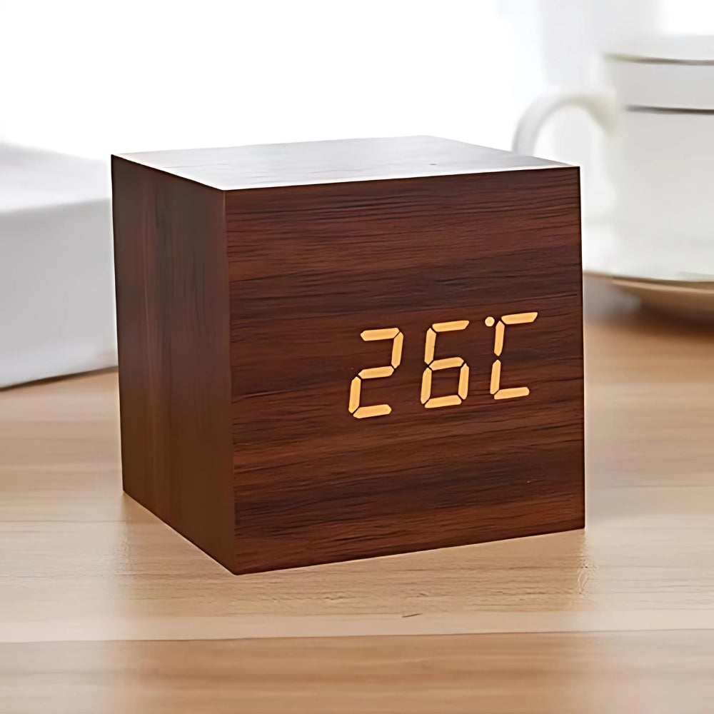 Cubo Compact Digital Clock – Multifunctional LED Alarm for Small Spaces 0