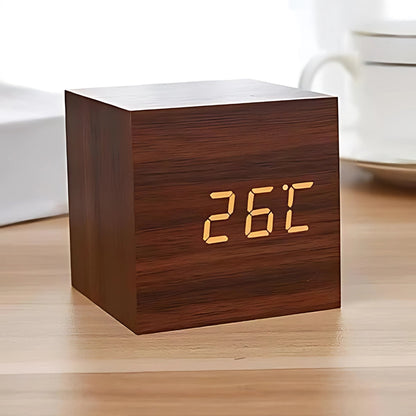 Cubo Compact Digital Clock – Multifunctional LED Alarm for Small Spaces 0