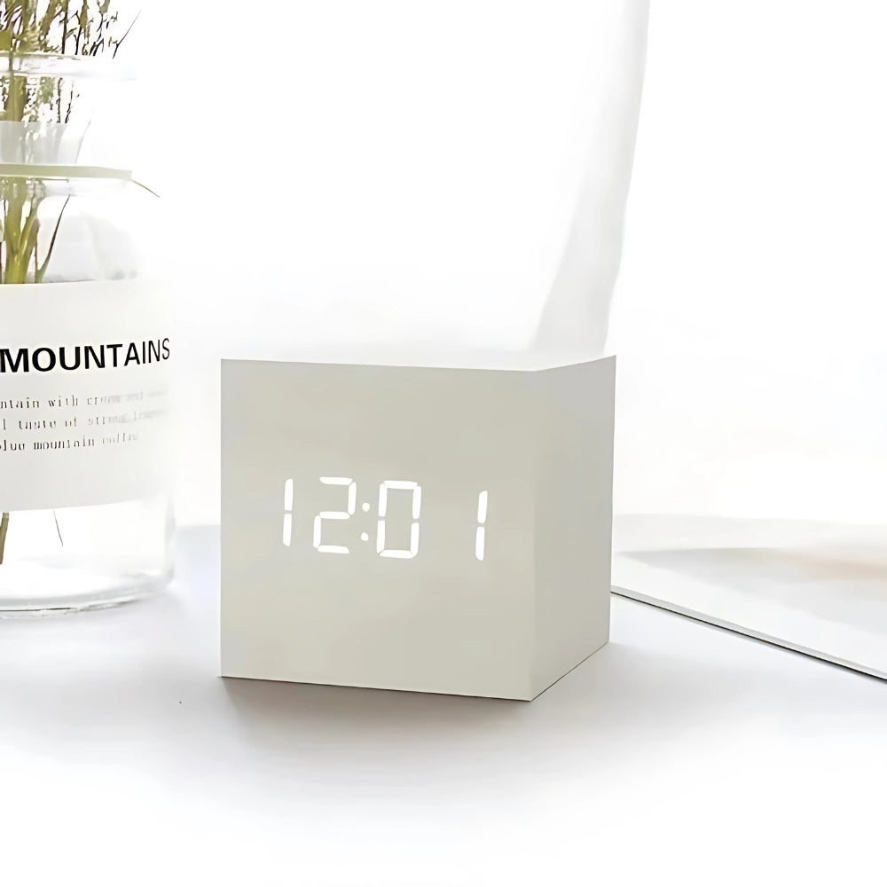 Cubo Compact Digital Clock – Multifunctional LED Alarm for Small Spaces 2
