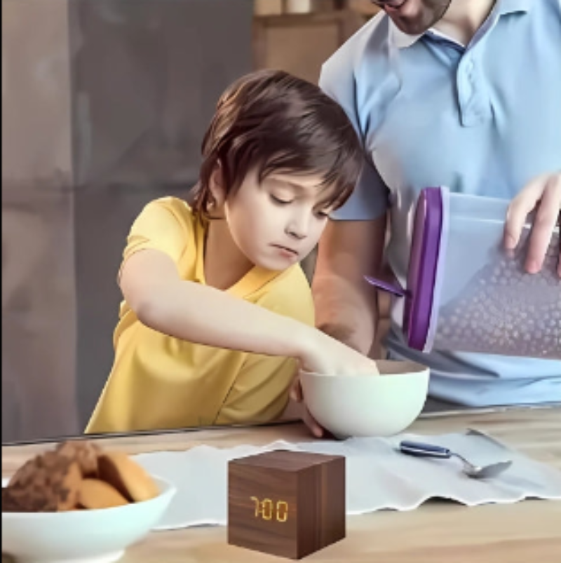 Cubo Compact Digital Clock – Multifunctional LED Alarm for Small Spaces 5