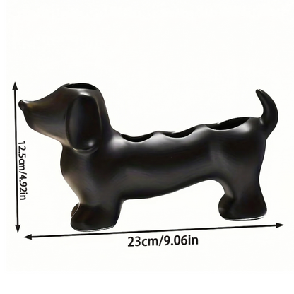 Daxie Black Bathroom Toothbrush Holder – Unique Dachshund Design Organizer 1