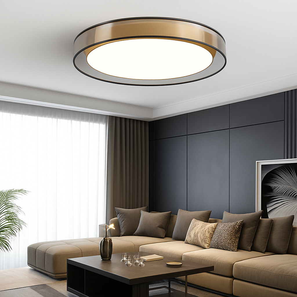 Gleam Loft Modern Ceiling Light – Elegant Gold Flush Mount for Stylish Interiors 2