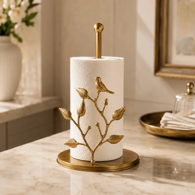 Goldcrest Kitchen Paper Towel Holder – Decorative Bird Design for Space-Saving Convenience 0