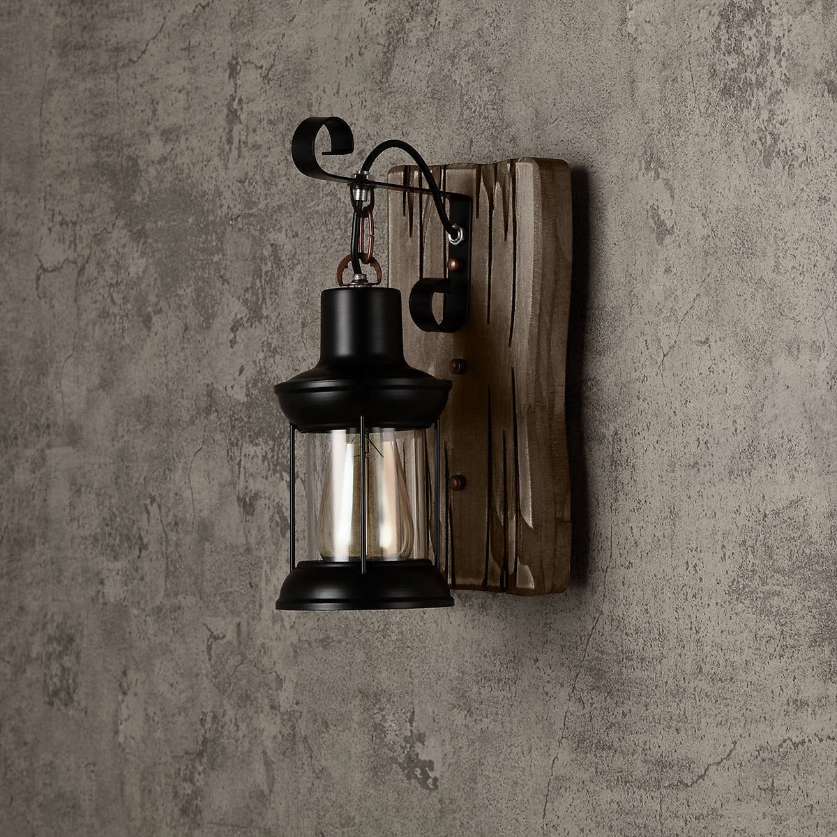 Indigo Industrial Wall Sconce – Clear Glass Shade Durable Indoor Lighting 1