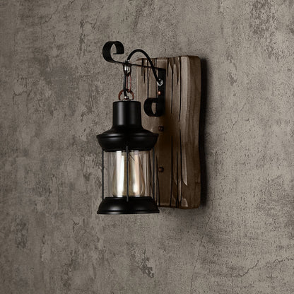 Indigo Industrial Wall Sconce – Clear Glass Shade Durable Indoor Lighting 1