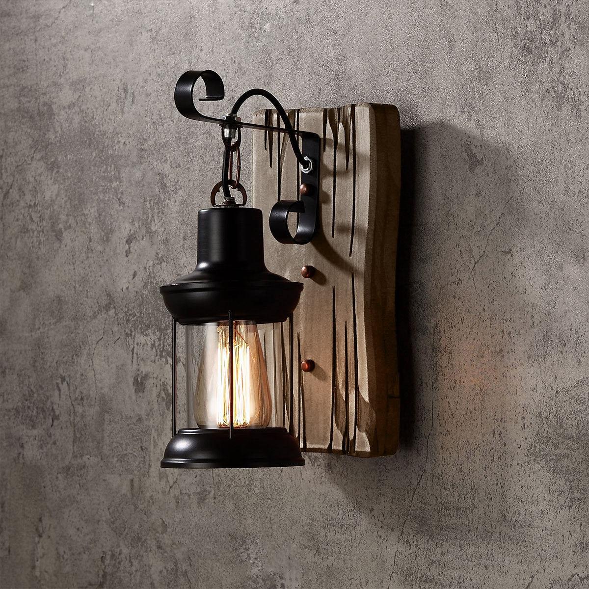 Indigo Industrial Wall Sconce – Clear Glass Shade Durable Indoor Lighting 2