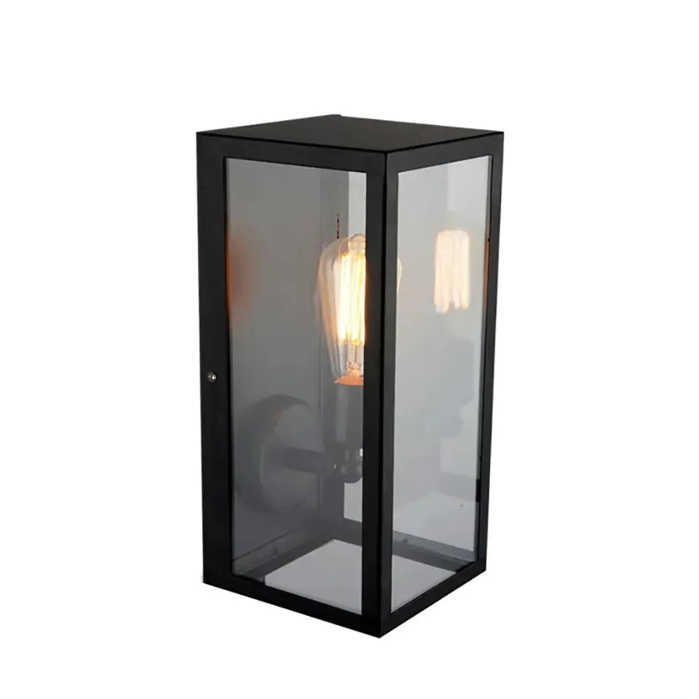 Indigo Outdoor Wall Lantern – Matte Black Frame for Elegant Exterior Illumination 3