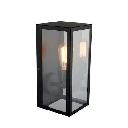 Indigo Outdoor Wall Lantern – Matte Black Frame for Elegant Exterior Illumination 3