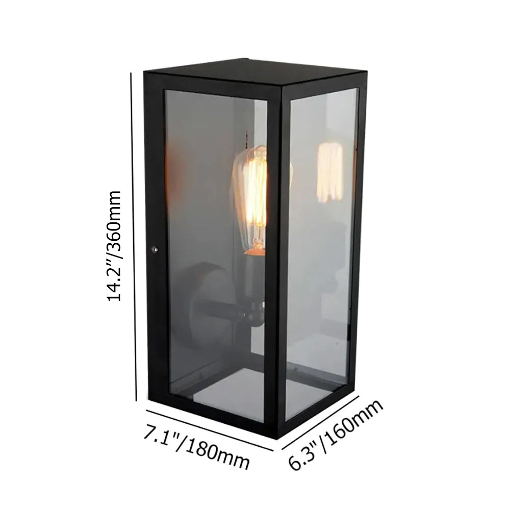 Indigo Outdoor Wall Lantern – Matte Black Frame for Elegant Exterior Illumination 4