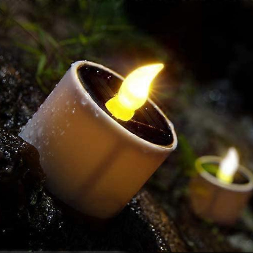 Lunavix Outdoor LED Tea Lights – Solar Powered Waterproof Flickering Ambiance 2