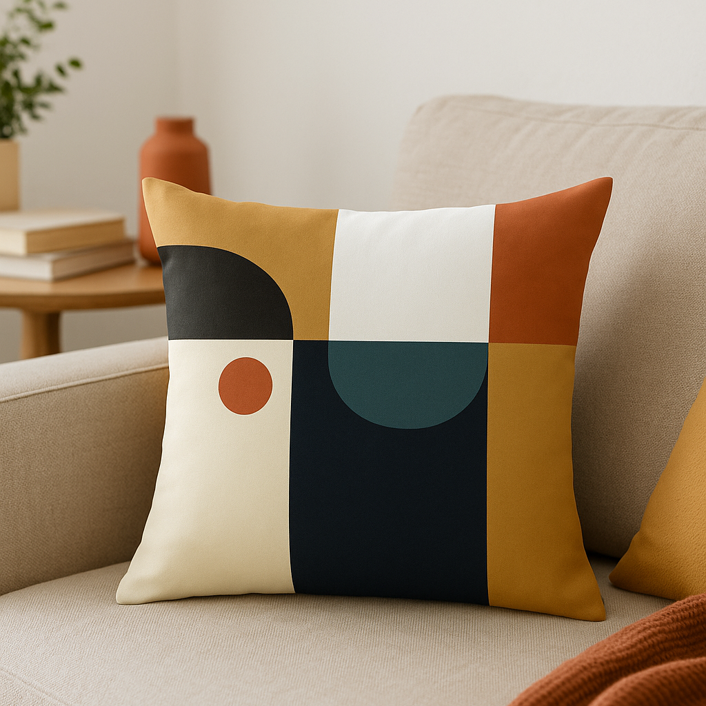 Nordic Modern Abstract Cushion Cover (Set of 2) – Soft Polyester Art for Stylish Homes