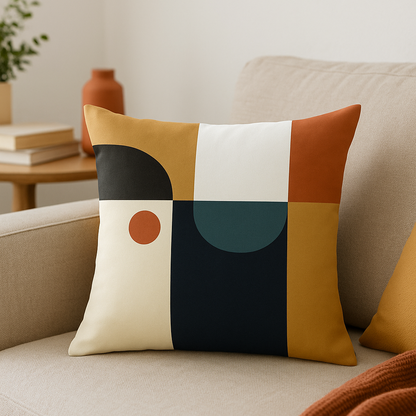 Nordic Modern Abstract Cushion Cover (Set of 2) – Soft Polyester Art for Stylish Homes