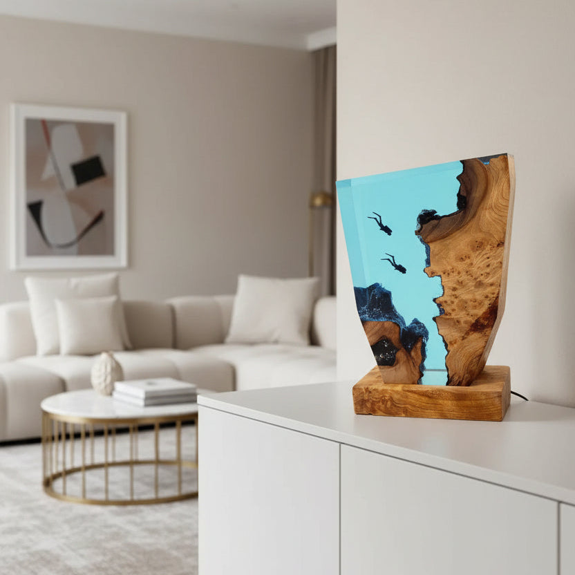 Nove Artistic Diver Table Lamp – Adjustable LED Lighting for Cozy Ambiance 2