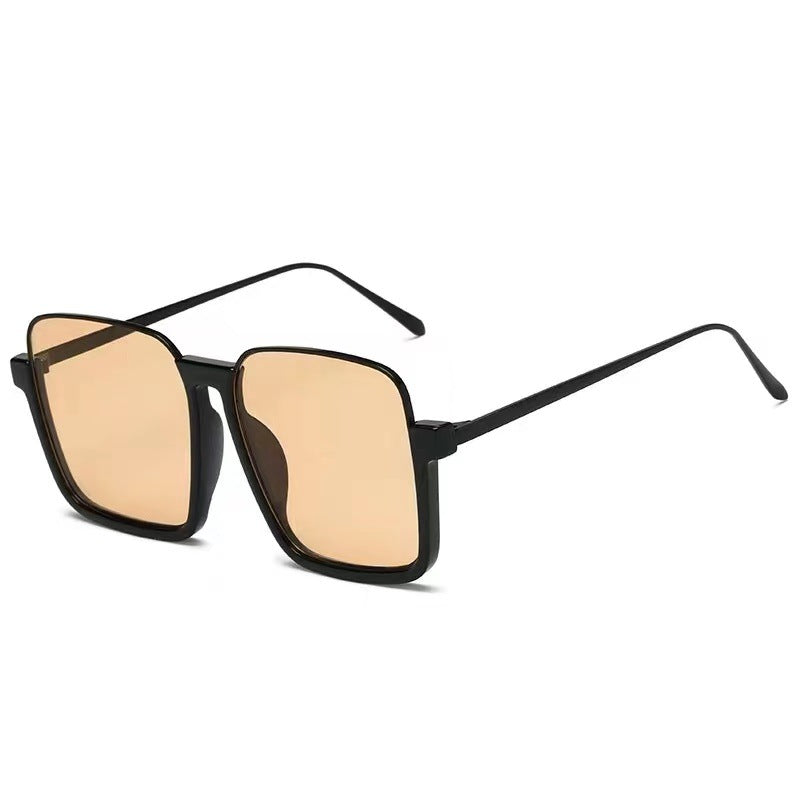 Rhi Women's Oversized Square Sunglasses – Trendy Half Rim Design for UV Protection