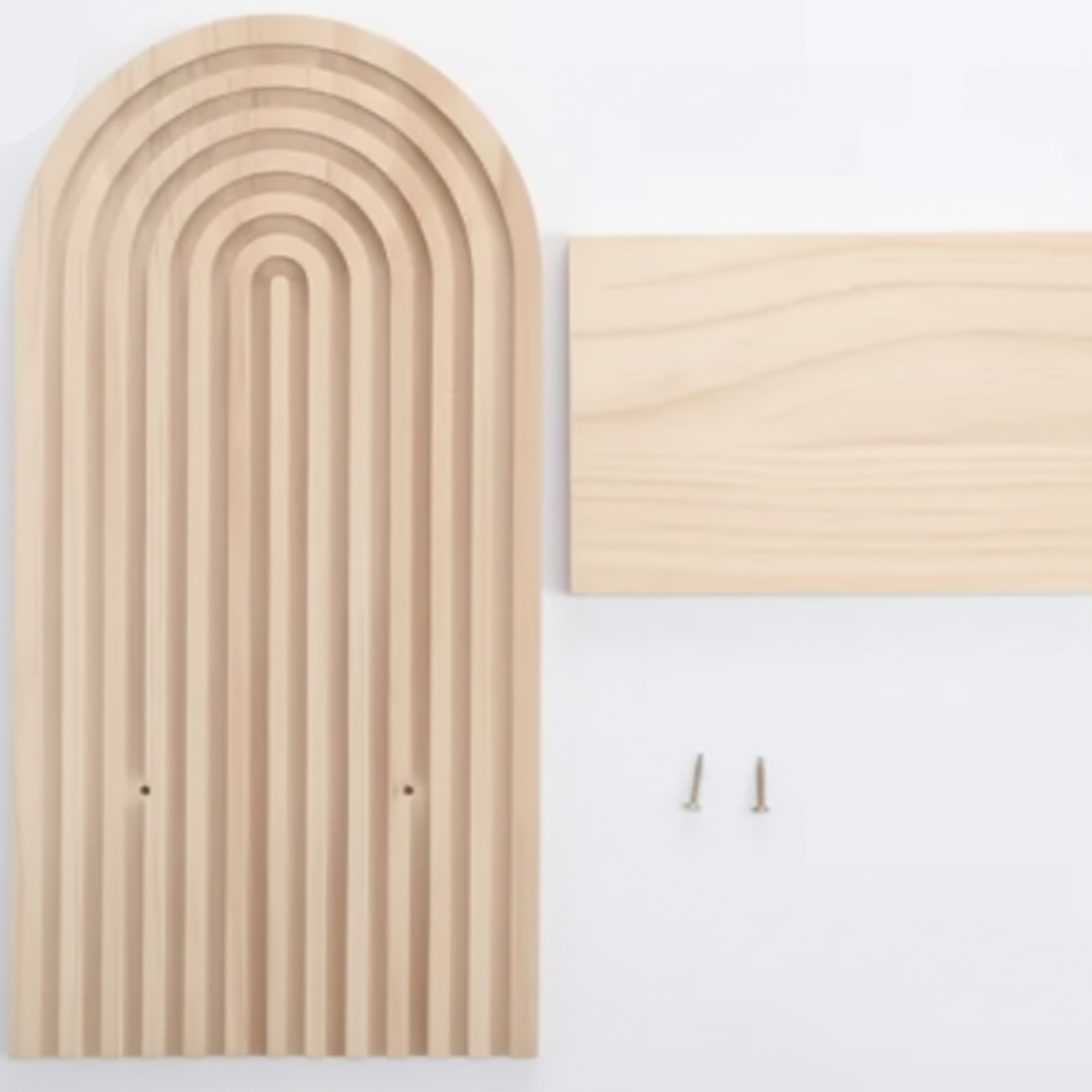 Radiant Boho Wooden Shelf – Unique Sun Rainbow Design for Stylish Home Decor 4