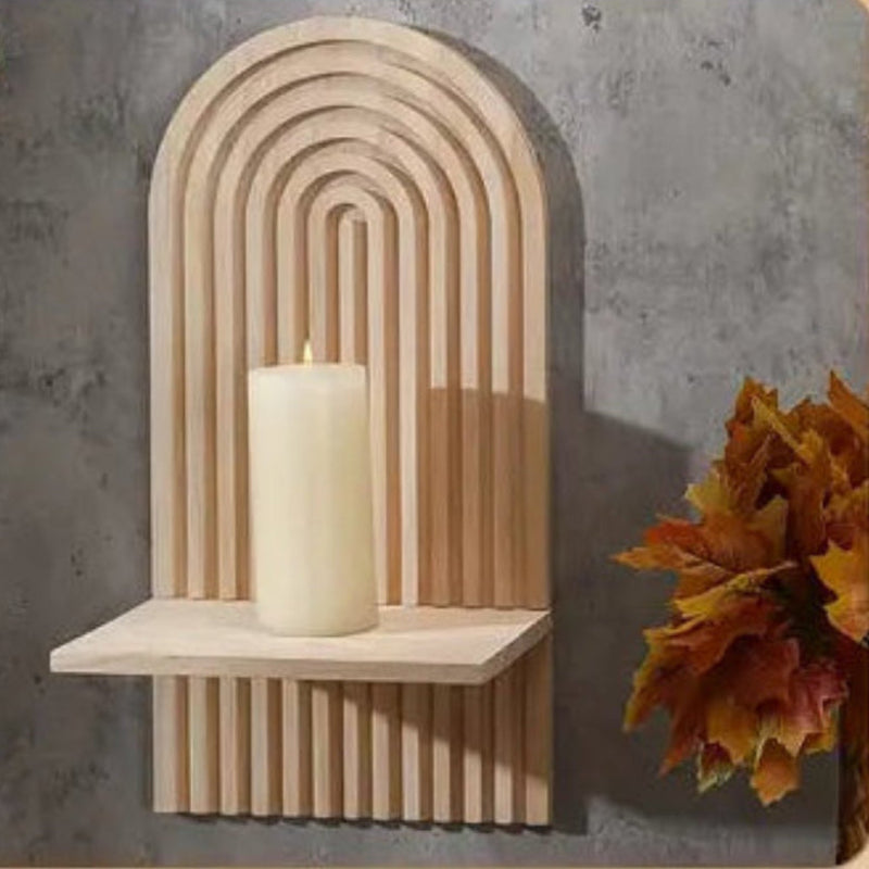 Radiant Boho Wooden Shelf – Unique Sun Rainbow Design for Stylish Home Decor 7