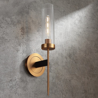 Radiant Women’s Gold and Black Wall Sconce – Ribbed Glass Ambient Lighting for Modern Bathrooms 4
