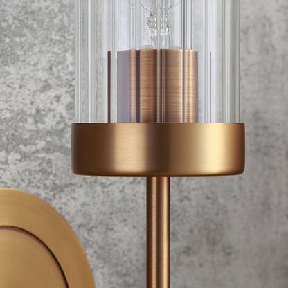 Radiant Women’s Gold and Black Wall Sconce – Ribbed Glass Ambient Lighting for Modern Bathrooms 6