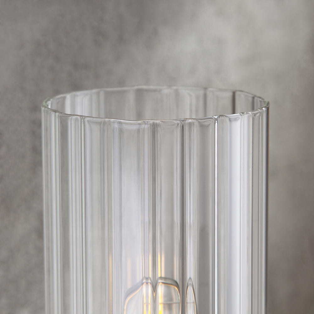 Radiant Women’s Gold and Black Wall Sconce – Ribbed Glass Ambient Lighting for Modern Bathrooms 7