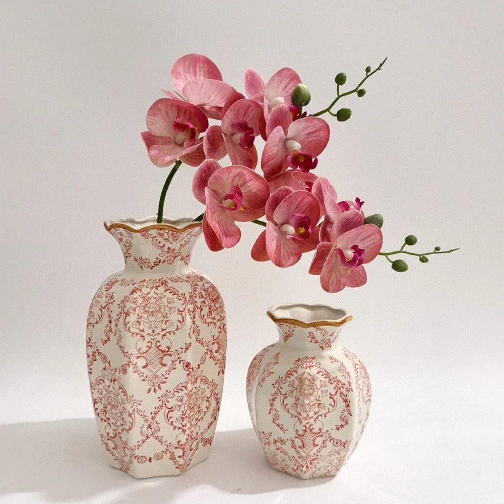 Ravina Elegant Ceramic Flower Vase – Hand-Painted Design for Stylish Home Decor 0