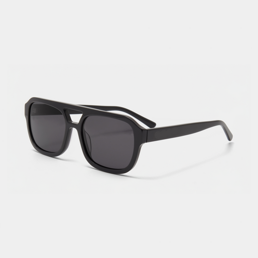 Riviera Unisex Sunglasses – Stylish Black Acetate Frame with UV Protection