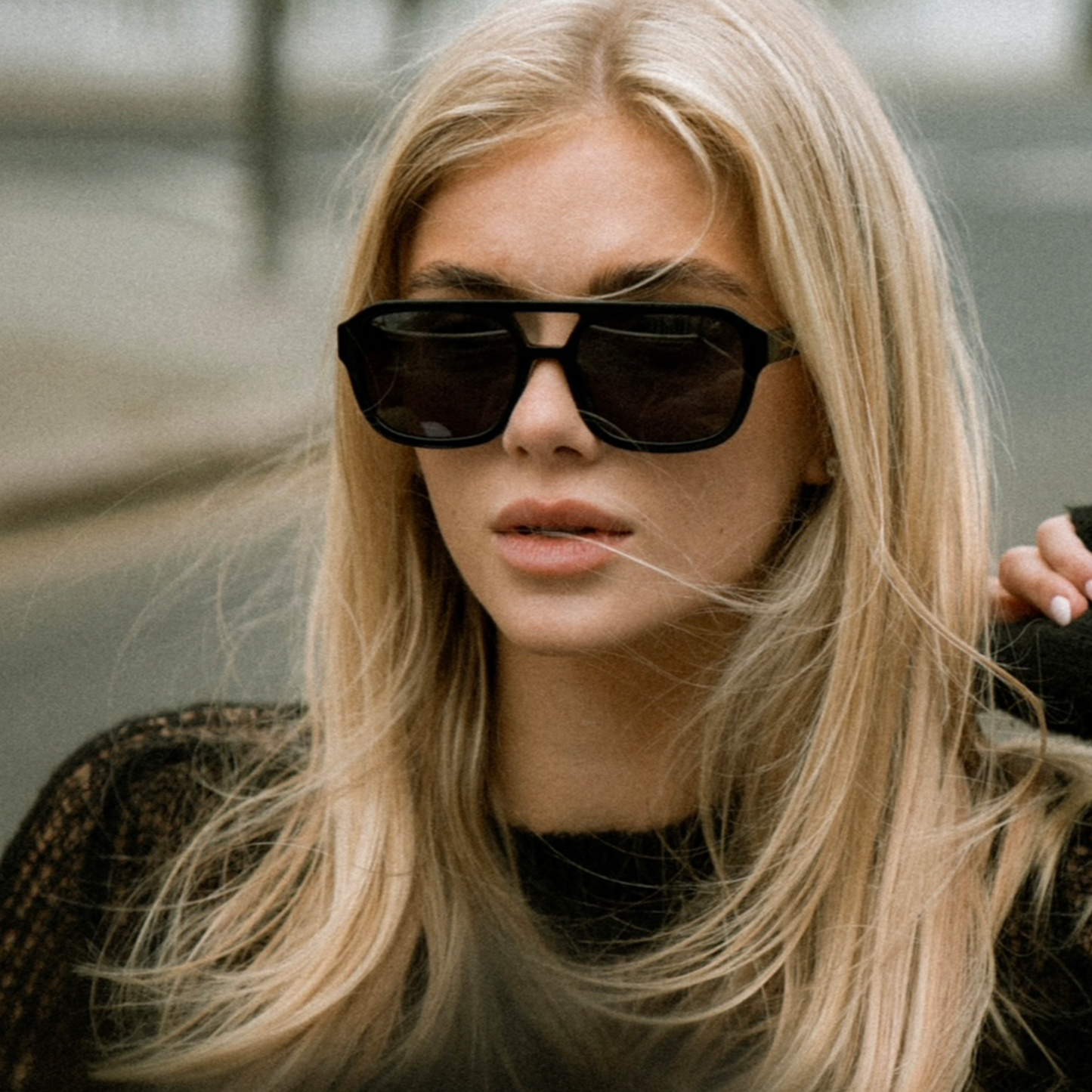 Riviera Unisex Sunglasses – Stylish Black Acetate Frame with UV Protection