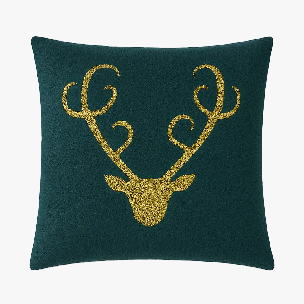 Sage Retro Geometric Cushion Cover (Set of 2) – Elegant Light Gold Design for Stylish Spaces