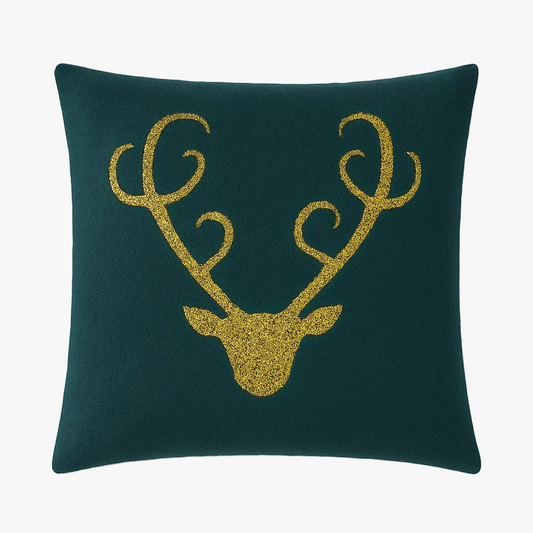Sage Retro Geometric Cushion Cover (Set of 2) – Elegant Light Gold Design for Stylish Spaces