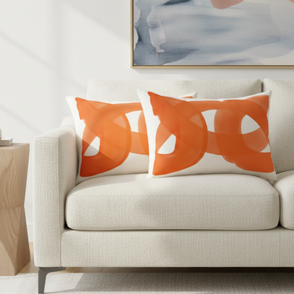 Eloria Modern Decorative Pillowcase (Set of 2)– Geometric Design for Lumbar Support