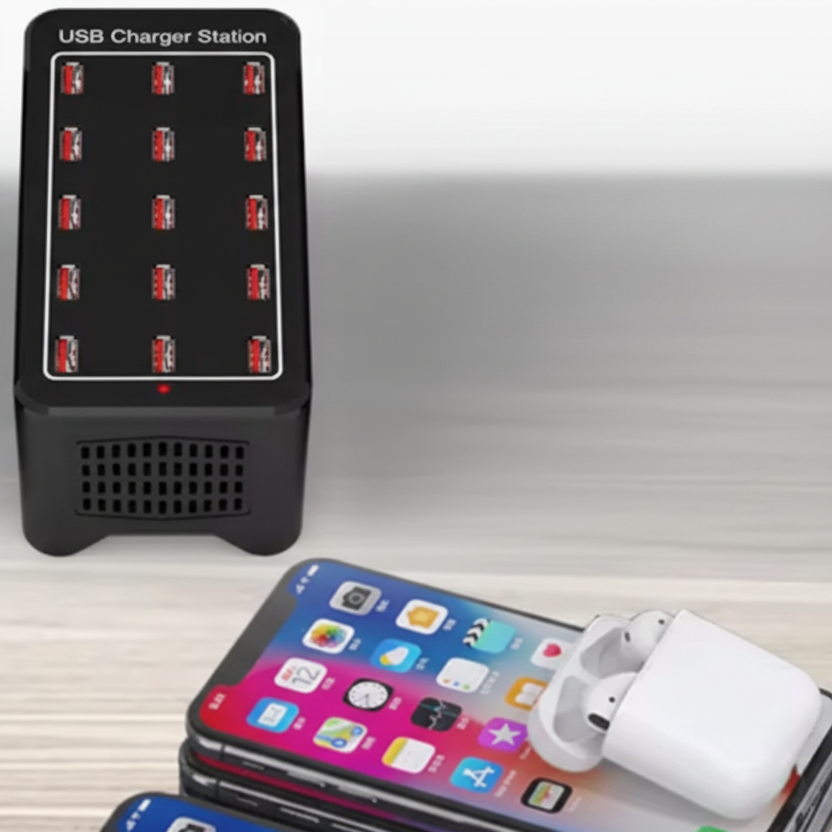 Voltic Multi-Port USB Charging Station – 200W Smart IC Power for Safe Device Charging