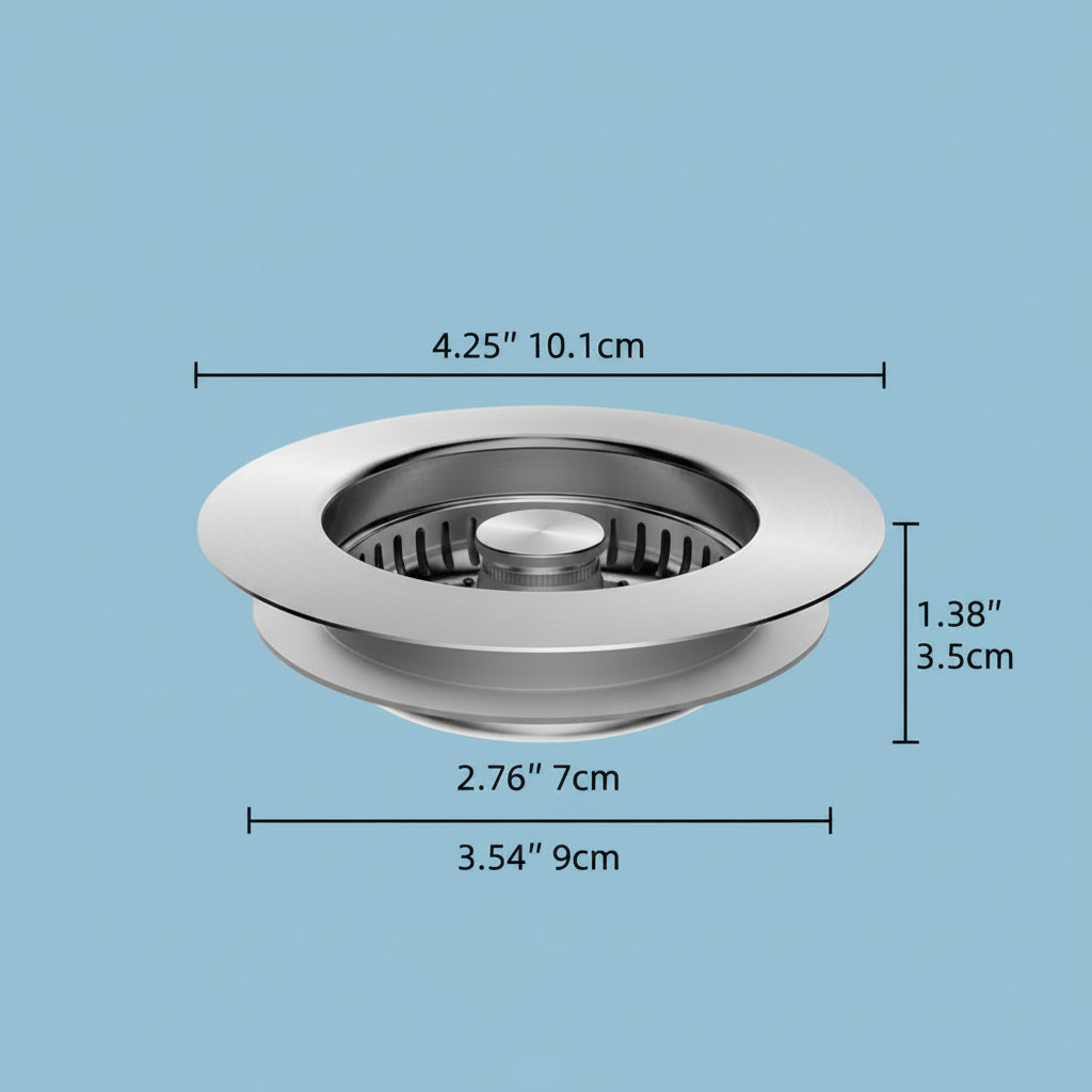 Sierra Kitchen Sink Strainer – Durable Stainless Steel 3-in-1 Design 2