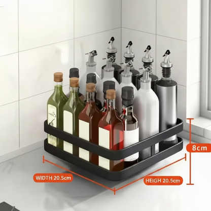 Sierra Stainless Steel Spice Rack Organizer – 360° Rotating Space-Saving Storage 0