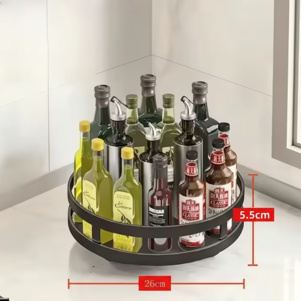 Sierra Stainless Steel Spice Rack Organizer – 360° Rotating Space-Saving Storage 5