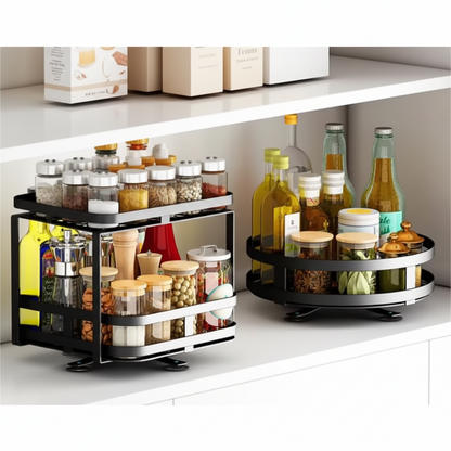 Sierra Stainless Steel Spice Rack Organizer – 360° Rotating Space-Saving Storage 6