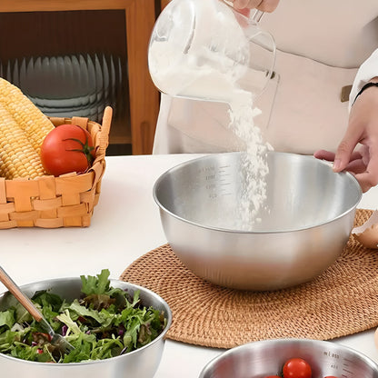 Sileo Stainless Steel Mixing Bowl Set – Durable Measurement Marked Kitchen Essentials 2