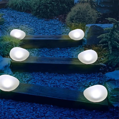 Sleek Solar Outdoor Garden Light – Waterproof Cobblestone Design for Pathway Illumination 2